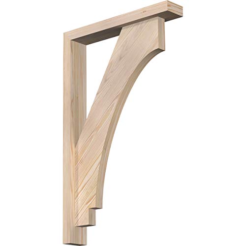 Ekena Millwork BKT0402X20X32IMP05SDF Imperial Block Bracket w/Offset Brace, 20" D x 32" H Rustic Wood, 3 1/2"W Douglas Fir (Smooth)
