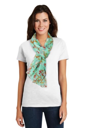 Image of GERINLY Scarfs for Women Lightweight Cotton Feel Scarves Floral Birds Print