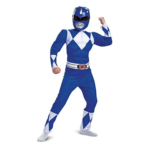 Disguise Oficial - Disfraz Power Ranger Niño Azul, Power Rangers Disfraz Niño, Power Ranger Azul Niño, Power Ranger Disfraz Niño, Disfraz Musculoso Niño, Disfraz Carnaval Niños - M