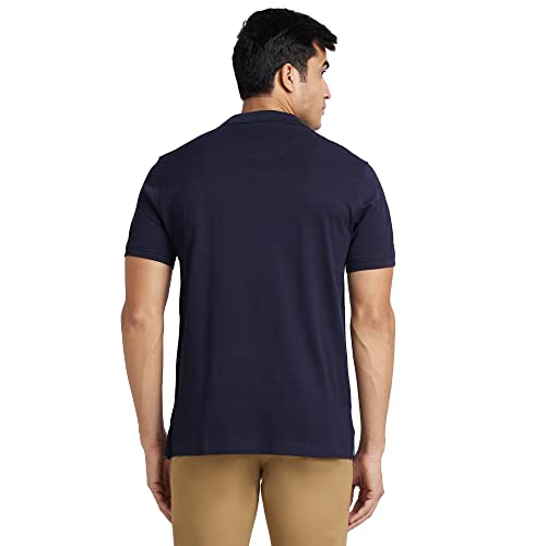 Image of Park Avenue Slim Fit Pure Cotton Print Pattern Polo Neck Casual T-Shirt