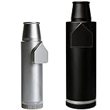 OakMsOik Metal Ieak-proof Bottle (3nd Generation Upgrade Version) (Black high-capacity(Silver small capacity) Portable Pepper Shaker (2 pack)