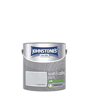 Johnstone's - Wall & Ceiling Paint - Frosted Silver - Silk Finish - Emulsion Paint - Fantastic Coverage - Easy to Apply - Dry in 1-2 Hours - 12m2 Coverage per Litre - 2.5L