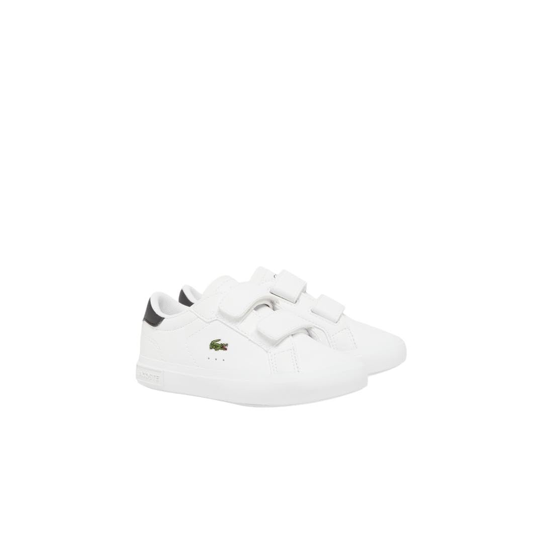 

                                                    Lacoste Infant Powercourt Sneaker, White & Black, 