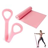 Gymnastikband, 1,5 M Stretchband Fitnessbänder Set, Gymnastikbänder, Trainingsband Fitnessband, Pilates Band, Dehnungsband, Krafttraining Sportbänder, Fitness Band, mit Achter Yoga Klimmzugseil