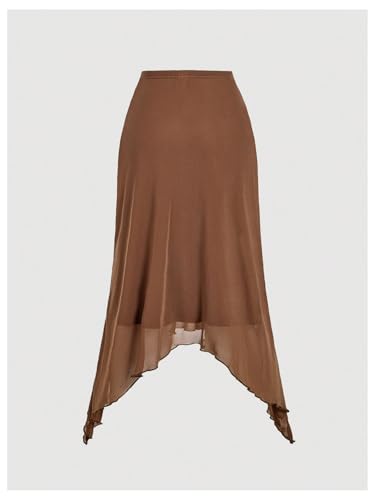 Women's Metal Ring Asymmetrical Vintage Midi Dress High Waisted Western Coquette Skirts2