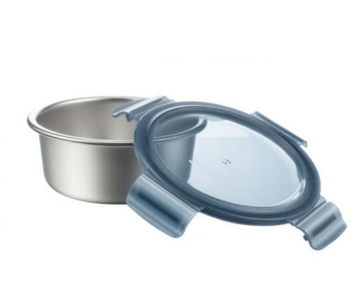 Image of Stegl Stainless Steel Food Container 640ml Round - Airtight Food Storage Container with 4-Lock Lid | Leak-Proof Lunch Box & Kitchen Storage Container for Meals & Snacks
