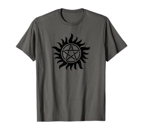 Photo de Supernatural Symbol Shirts T-shirt symbole anti possession T-Shirt Gris Unisex Adulte S Coupe classique Manche longue Col rond T-shirt Classique Graphic Cotton T-Shirt