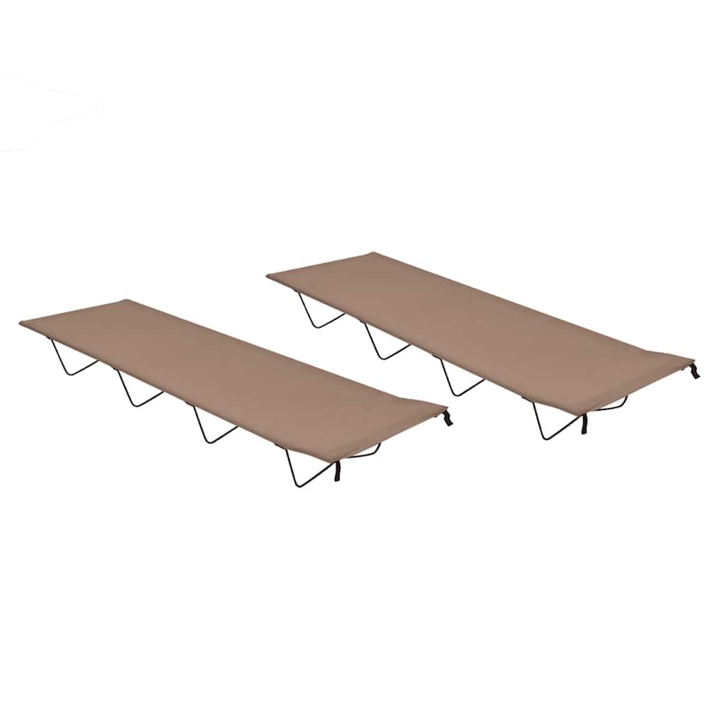 Campingbetten 2 STK. 180x60x19 cm Ox-Gewebe und Stahl Taupe,Sportartikel,Outdoor-Aktivitäten,Camping & Wandern,Camping-Möbel,Feldbetten,Taupe,6.01 kg-312487