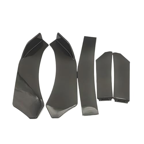 Kit lèvre de pare-choc universel noir en ABS de 5 pièces