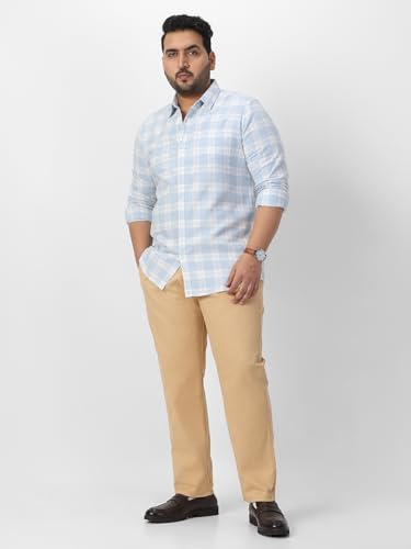 Image of Urbano Plus Men Mid Rise Cotton Regular Fit Casual Chino Pants Stretch