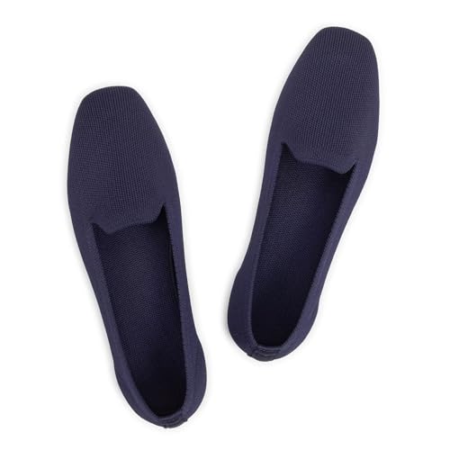 Image of Frank Mully Women's Loafer Flats Square Toe Comfortable Office Work Shoes, Cute Penny Loafer Slip On Walking Driving Shoes