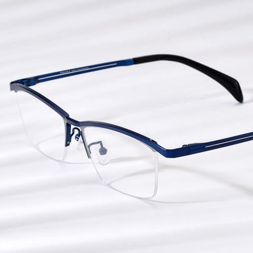 Image of FONEX Pure Titanium Glasses Frame Men Semi Rimless Square Eyeglasses Eyewear DTX416