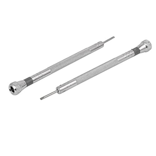 Sourcingmap 91mm Long 1.4mm Width Flat Blade Slotted Screwdriver Watch Repairing Tool 2pcs