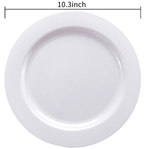 I00000 50Pcs White Plastic Dinner Plates 10.25 Inch, Premium Disposable Plates, Safe And Reusable, Great For Party #TOP1