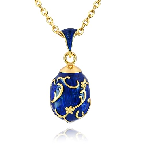 EGGLEGANT Vintage Enamel Handmade Egg Pendant Necklace 2025 Gift For
