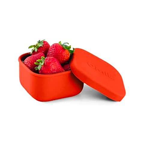 Omie OmieBox Silicone Leakproof Snack Containers To Go, Food Storage Containers with Lid, School Lunch Bento Container - BPA Free, Airtight, Dishwasher and Freezer Safe, Oven Safe - 9.4 ounces Cover