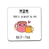 LEIOH Mothers Day Birthday Gifts for Mom from Daughter,Son,Funny Mom Gifts,Mom Ideas for Mom,Mother,New Mom,Backing for Bar,Table,Kitchen,Housewarming Gifts,Square Coaster