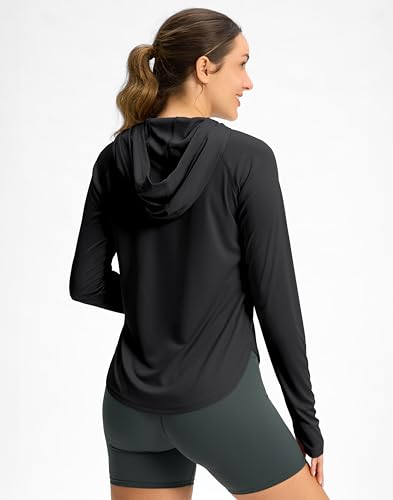Viodia Women's Sun Hoodie UPF 50+ SPF Rash Guard Long Sleeve Lightweight Quick Dry UV Shirts for Hiking Fishing Swim2