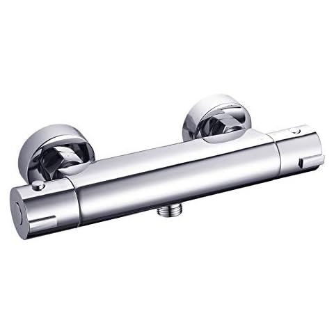2-Handle Thermostatic Shower Valve Trim Wall mount US STANDARD Plumbing, Exposed Shower Faucet with Constant Temperature water mixer for Bathroom, RV, Clawfoot Tub Cover