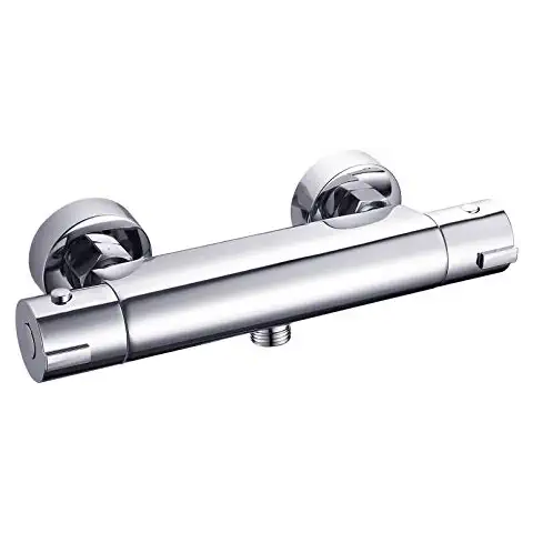 2-Handle Thermostatic Shower Valve Trim Wall mount US STANDARD Plumbing, Exposed Shower Faucet with Constant Temperature water mixer for Bathroom, RV, Clawfoot Tub Cover