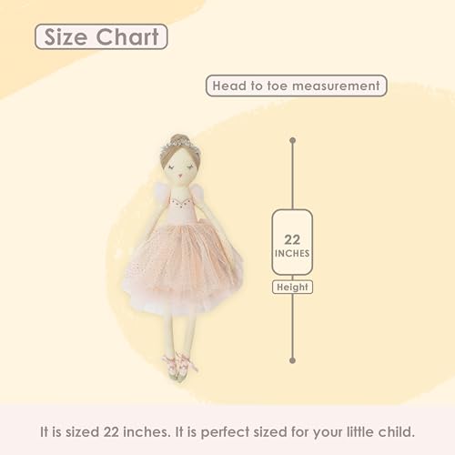 MON AMI Belle The Ballerina 20-Inch Stuffed Doll for Girls, Pink, 22" - Image 3