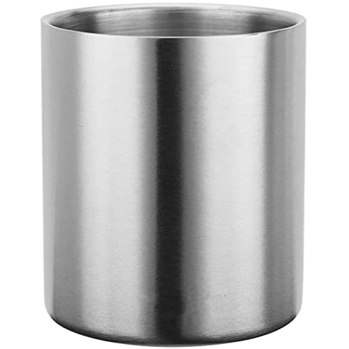 Kichvoe Double Layer Stainless Steel Water Cup Daily Use Milk Cup Camping Cups Double Walled Mug Beverage Cup Household Mug Espresso Coffee Cups Without Handle Metal Cup