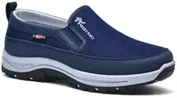 Tênis Masculino Slip On Azul Casual Esportivo Confortável Leve e Antiderrapante para o Dia a Dia