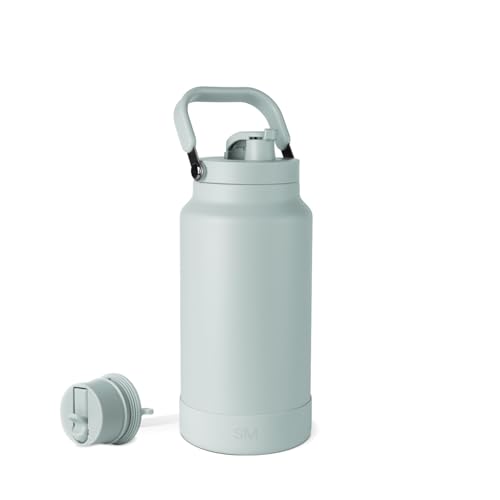 Image of Simple Modern Trek Pivot | Half Gallon Water Bottle Jug with Handle & Boot | Interchangeable Straw & Chug Lids | Large Insulated Stainless Steel | Sports Camping Outdoors | 64oz, Sea Glass Sage