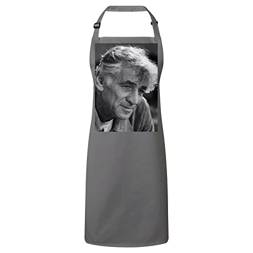 Tablier cuisine gris Leonard Bernstein le cadeau parfait pour mélomane et amateur d'art