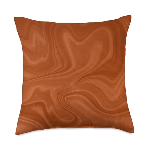 Burnt Orange Swirl Throw Pillow