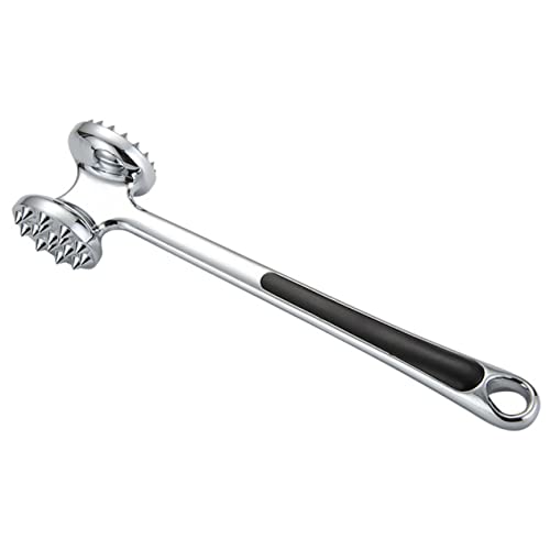 Mobestech 1Pc Zinc Alloy Meat Tenderizer Hammer Meat Pounder Mallet with Long Handle for Easy Operation Kitchen Gadget for Beef Pork