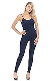 JJJ - Mono de algodón y licra con tirantes para mujer - Azul marino - 3X US