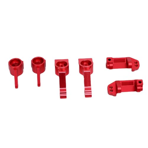 Ejoyous Blocchi Sterzo Anteriori per Auto RC, Kit Blocco Sterzo e Rotelle in Lega di Alluminio, Parti di Ricambio di Precisione, Set da 6 Pezzi per la Guida su Pista di Auto RC Slash e l'uso in
