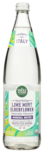 WHOLE FOODS MARKET Organic Lime Mint Elderberry Italian Sparkling Mineral Water, 25.3 FZ