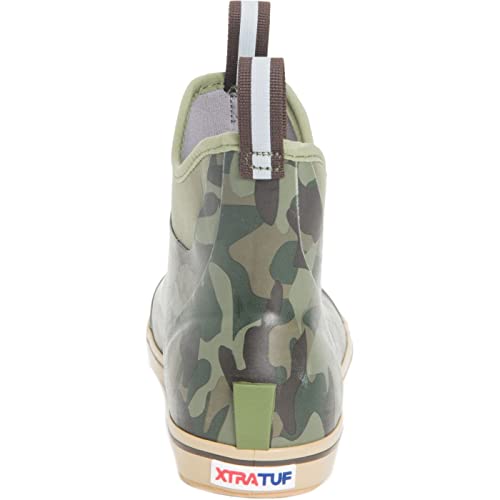 Image of XTRATUF Men's 6 inch Waterproof Slip Resistant Breathable Lightweight Rubber Performance Ankle Deck Boat Fishing Boots, Camo, 11