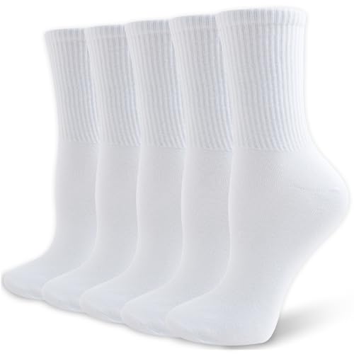 Wamicu Chaussettes Femme Coton, 5 Paires Chaussettes Peigné de Sport Respirantes pour Tennis Running Randonnée Marche, Taille 39-42