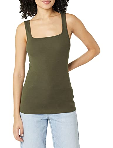 Amazon Essentials Women's Slim Fit Square Neck Tank Top, Pack of 22