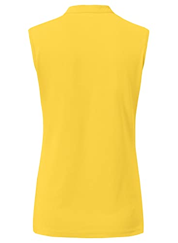 Image of BGOWATU Women's Golf Polo T-Shirts Sleeveless V Neck Collarless Tennis Shirts UV Protection Quick Dry Lightweight