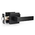 Probrico Door Handle Black Heavy Duty Interior Door Handle for Bedroom & Bathroom, Keyless Privacy Door Lever, Modern Square Door Handle,1 Pack, Matte Black Finish