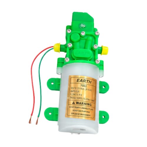 Image of 12V DC Diaphragm Water Pump for Battery Spray Pump, High Pressure Self Priming Motor, Agricultural Sprayer Replacement Pump, Thermal Protected (150 PSI | 7 LPM)