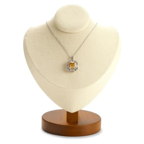 Woodten Jewelry Bust Necklace Display Microfiber Jewelry Necklace Display Stand for Show Selling Cover