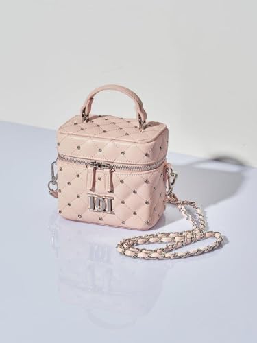 ダーリッチ キルティングビジュースクエアミニバッグ パープル