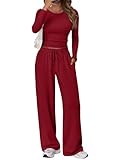 Trendy Queen Womens Two 2 Piece Matching Lounge Sets 2025 Early Fall Fashion Must Haves Y2K Workout Gym Clothes Comfy Airport Travel Vacation Luxury Outfits Sweatsuit Winter Clothing