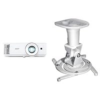 Acer H6546Ki DLP Beamer (1080p Full HD 4.500 ANSI Lumen, 10.000:1 Kontrast, 3D, Keystone) weiß, Home Cinema & mywall H16-1WL Beamer Deckenhalterung (Tragkraft 15kg Deckenabstand: 22,5 cm)
