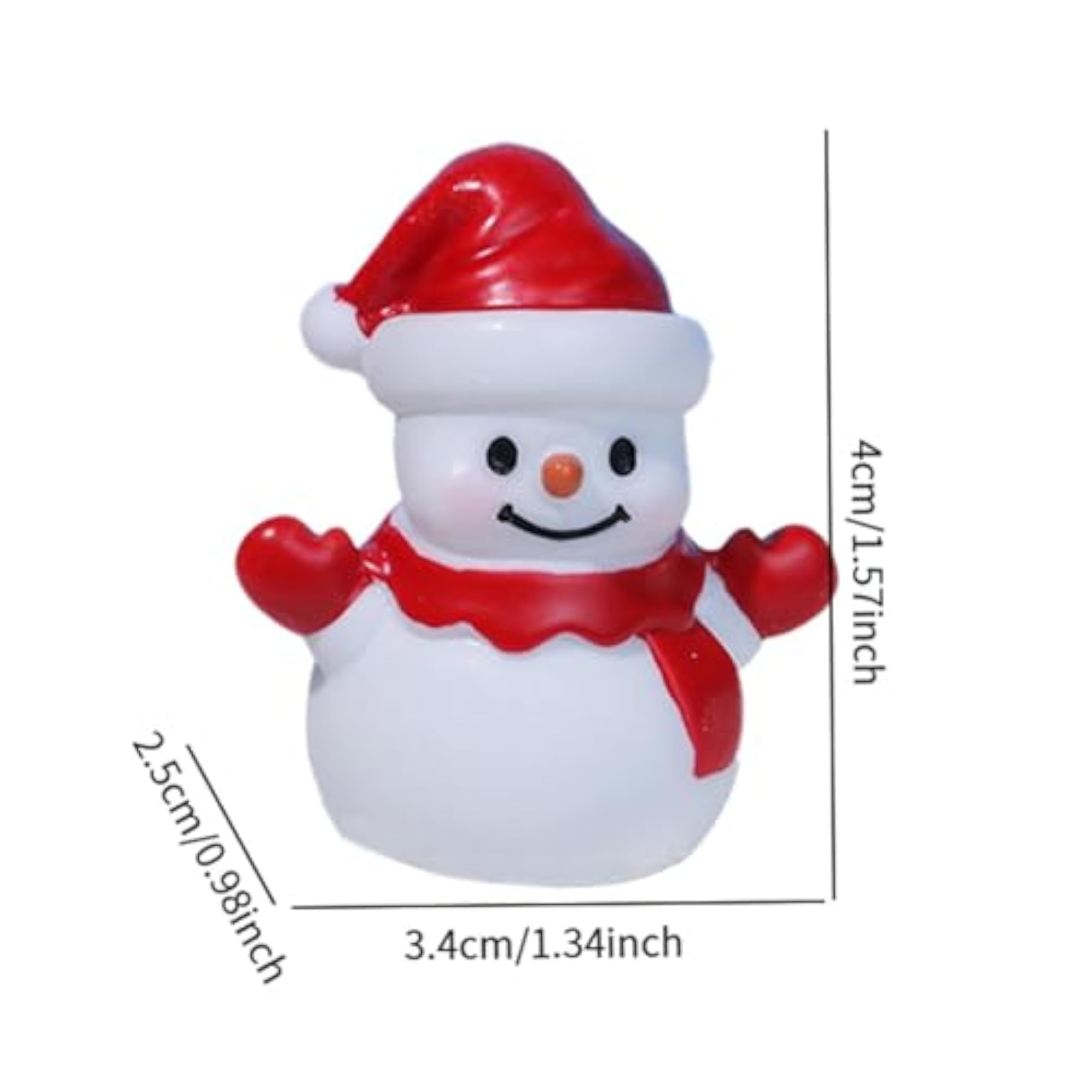 Miniature Christmas Snowman Statue for DIY Garden