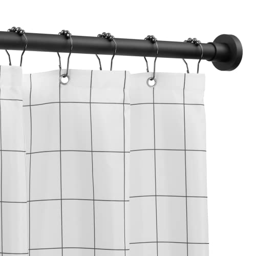 Shower Curtain Rod Tension - Never Rust No Drill Non-Slip Spring Tension Shower Rod, 43-73 inches Stainless Steel, Matte Black