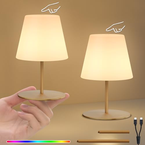 Image of uuffoo 2 Pcs Mini Touch Shower Lamps Waterproof with 2-Step Warm White