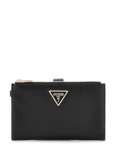 GUESS Laurel II Double Zip Organizer Wallet, Portefeuille Organiseur Femmes, Noir, Taille Unique