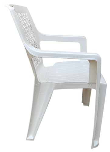 Image of SkyGlamour Cello Sonet Plastic Arm Chair Garden, Home, Living Room, Indoor and Outdoor(Colour: White; Set of 2)