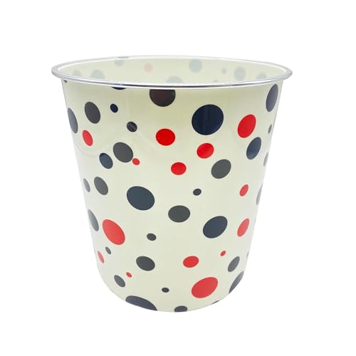 Corbeille à poussière ronde pour le bureau et la cuisine à pois branchés